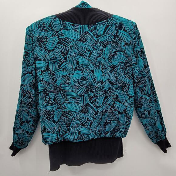 Secrets Vintage Geometric  V-neck Sweatshirt Shirt Pleated‎ Maxi 2 Piece Outfit - Picture 8 of 16